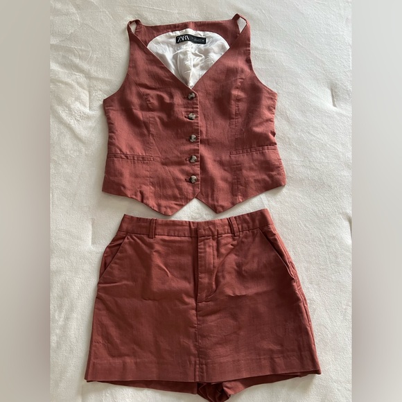 Zara Rust Brown Vest and Skorts Set - Picture 2 of 11